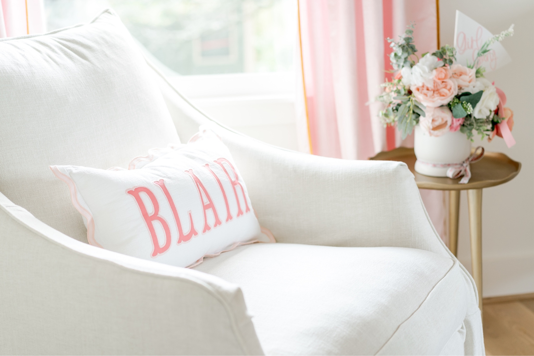 We ordered our chair locally in a custom performance fabric but linking the same chair in a similar color! 

#LTKbaby #LTKhome