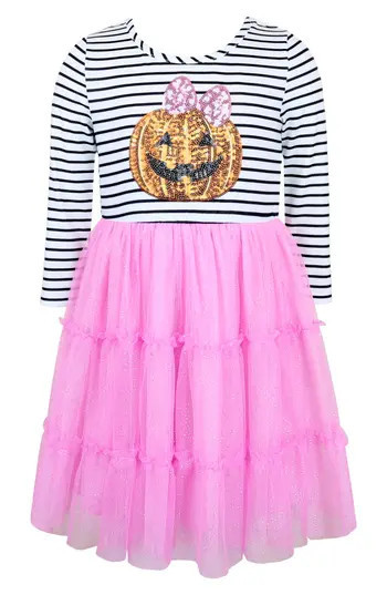 Zunie Kids' Sequin Pumpkin Tutu Dress in Blush/Blush at Nordstrom Rack, Size 4 | Nordstrom Rack
