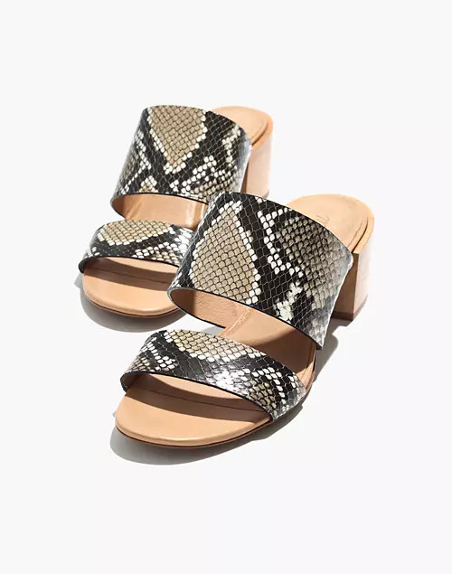 The Kiera Mule Sandal in Snake Embossed Leather | Madewell