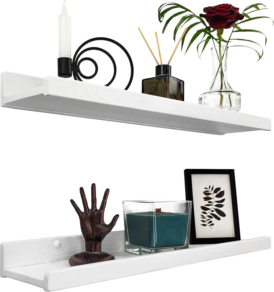 Floating Shelves for Wall 24 inch, Waterproof, Wall Storage Shelves with Lip, Display Picture Led... | Amazon (US)