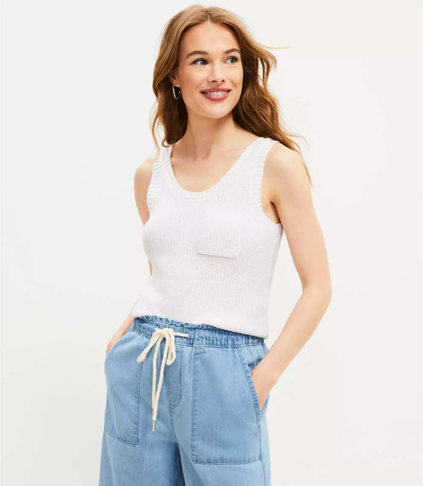 Ribbed Pocket Sweater Tank | LOFT
