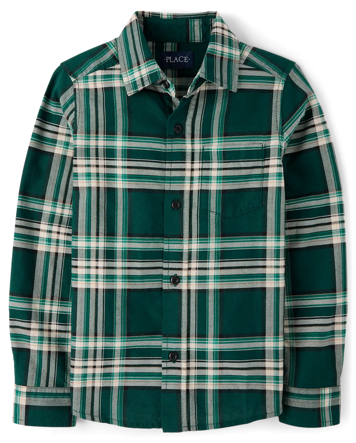 Boys Matching Family Plaid Oxford Button Up Shirt - green | The Children's Place