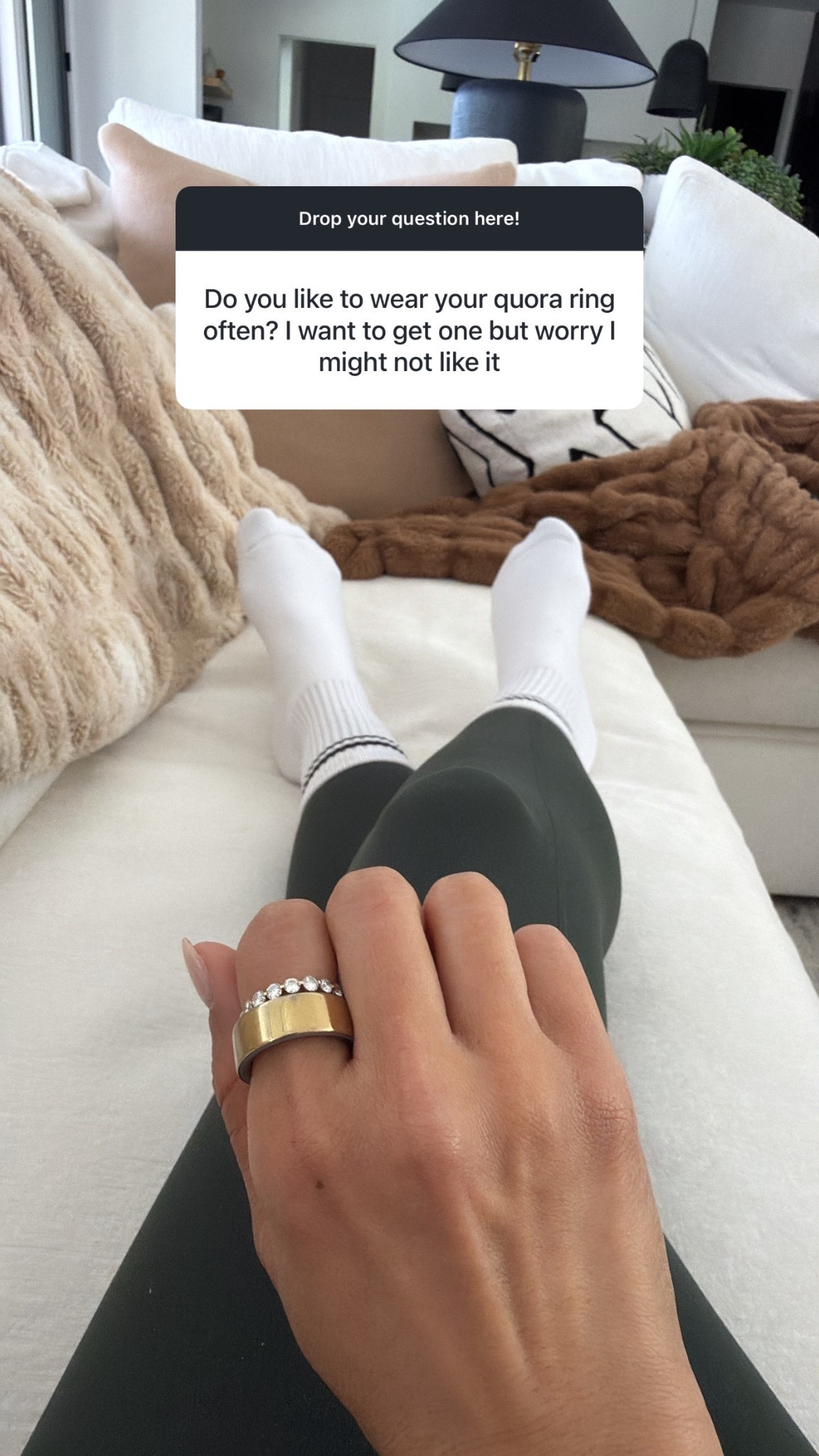 I have worn my oura non stop since I got it, best decision I made! My stacking ring is the petite bubble band from my collection:
https://www.seemafinejewelry.com/pages/sincerely-nasreen-collection
