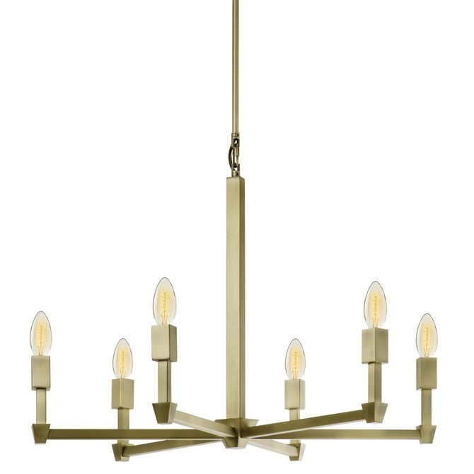 Kingston 6-Light Round Chandelier, Aged Brass | Lights.com