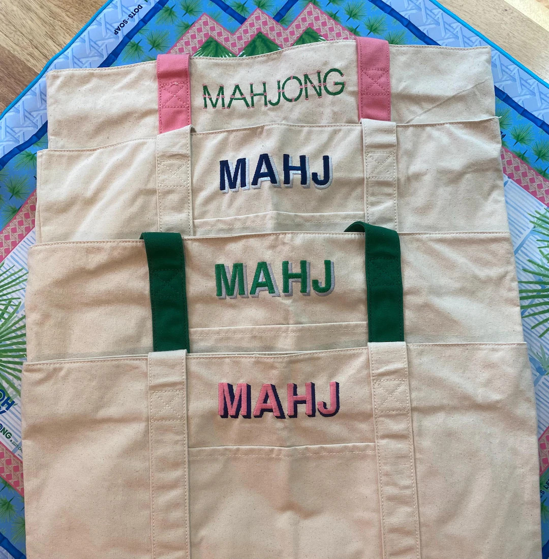 Mahjong Canvas Tote Bag - Etsy | Etsy (US)