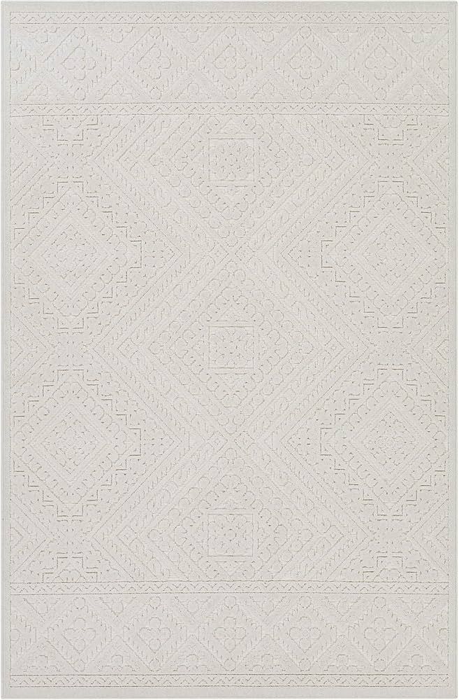 Livabliss Ivor Outdoor Textured Area Rug,5'3" x 7'3",Cream | Amazon (US)