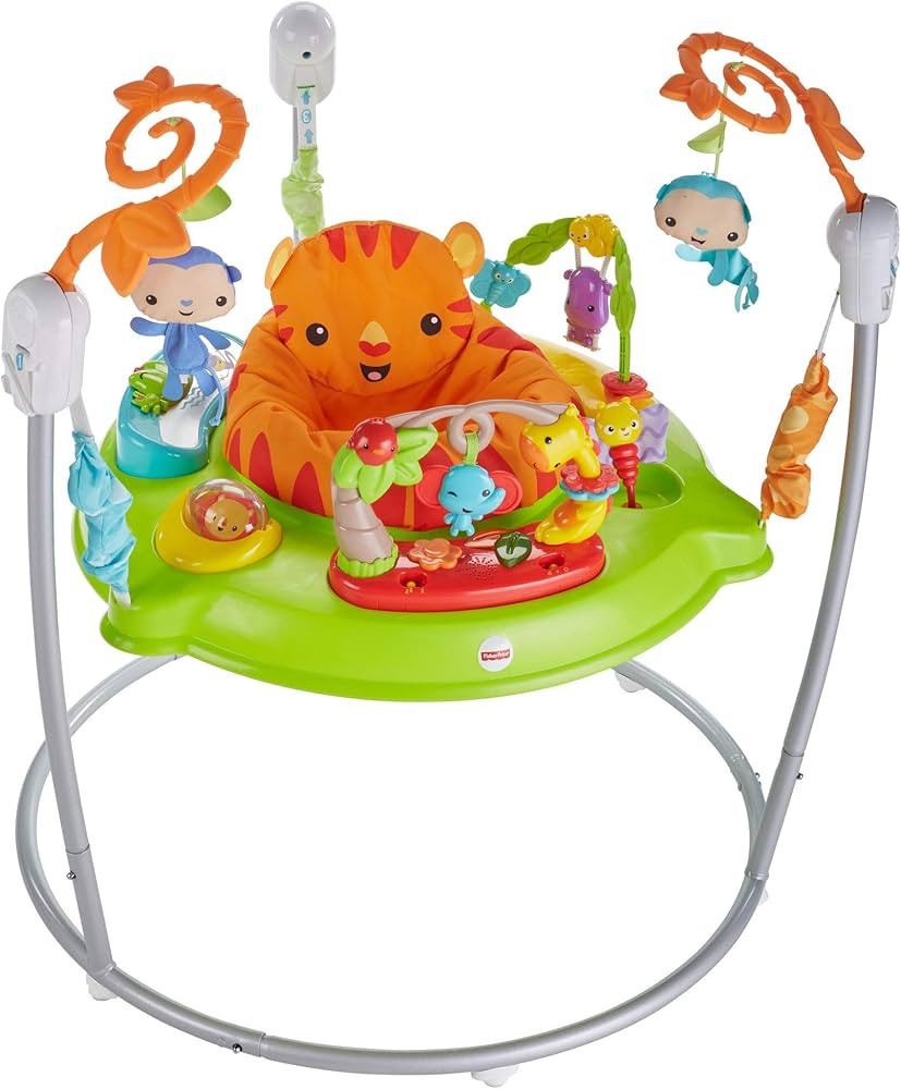 Fisher-Price Tiger Time Jumperoo, infant activity center with music, lights, sounds, and early ... | Amazon (US)