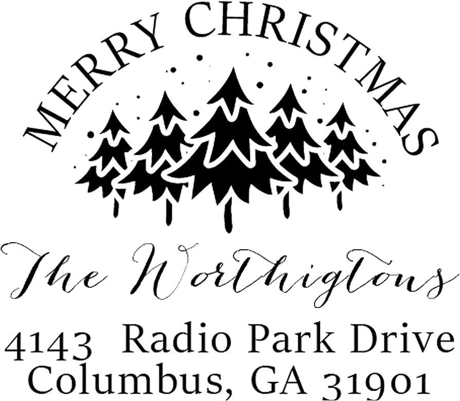 Christmas Address Label Stamp Custom Merry Christmas Stamp Self Inking Return Address Mail Stampe... | Amazon (US)