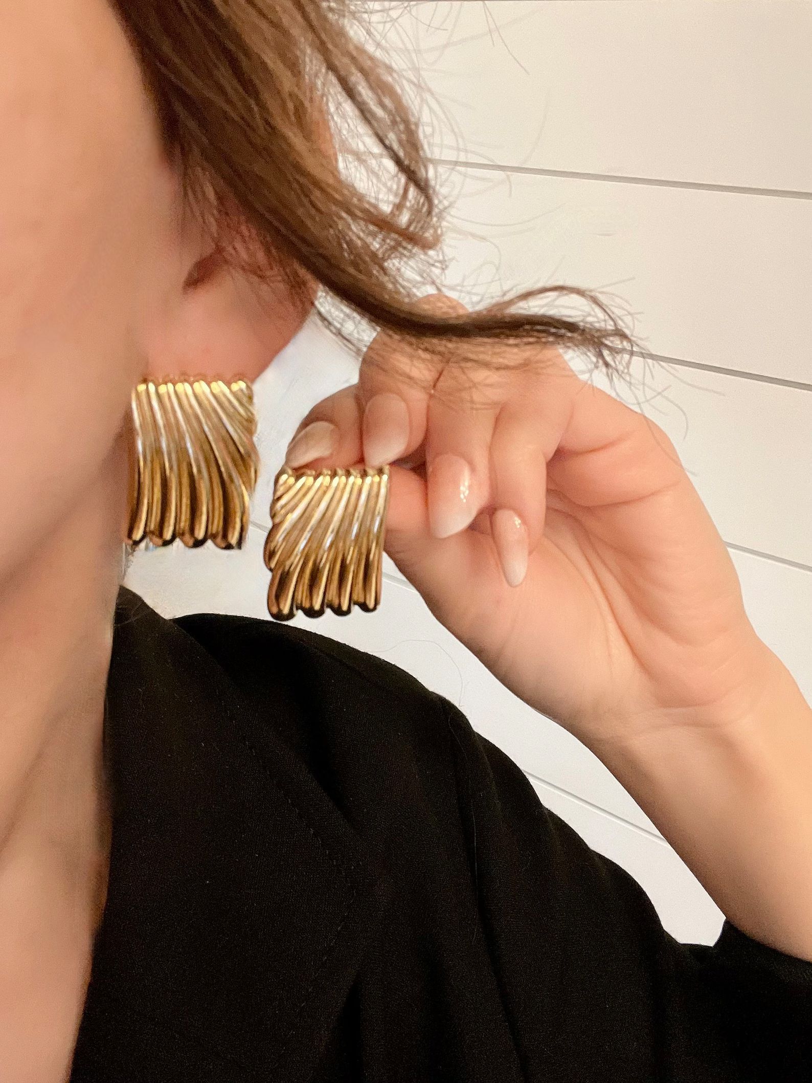 Best Seller Trendy Gold Rectangle Stud Earrings, Vintage Stud Earrings, Gold Woven Stud Earrings,... | Etsy (US)