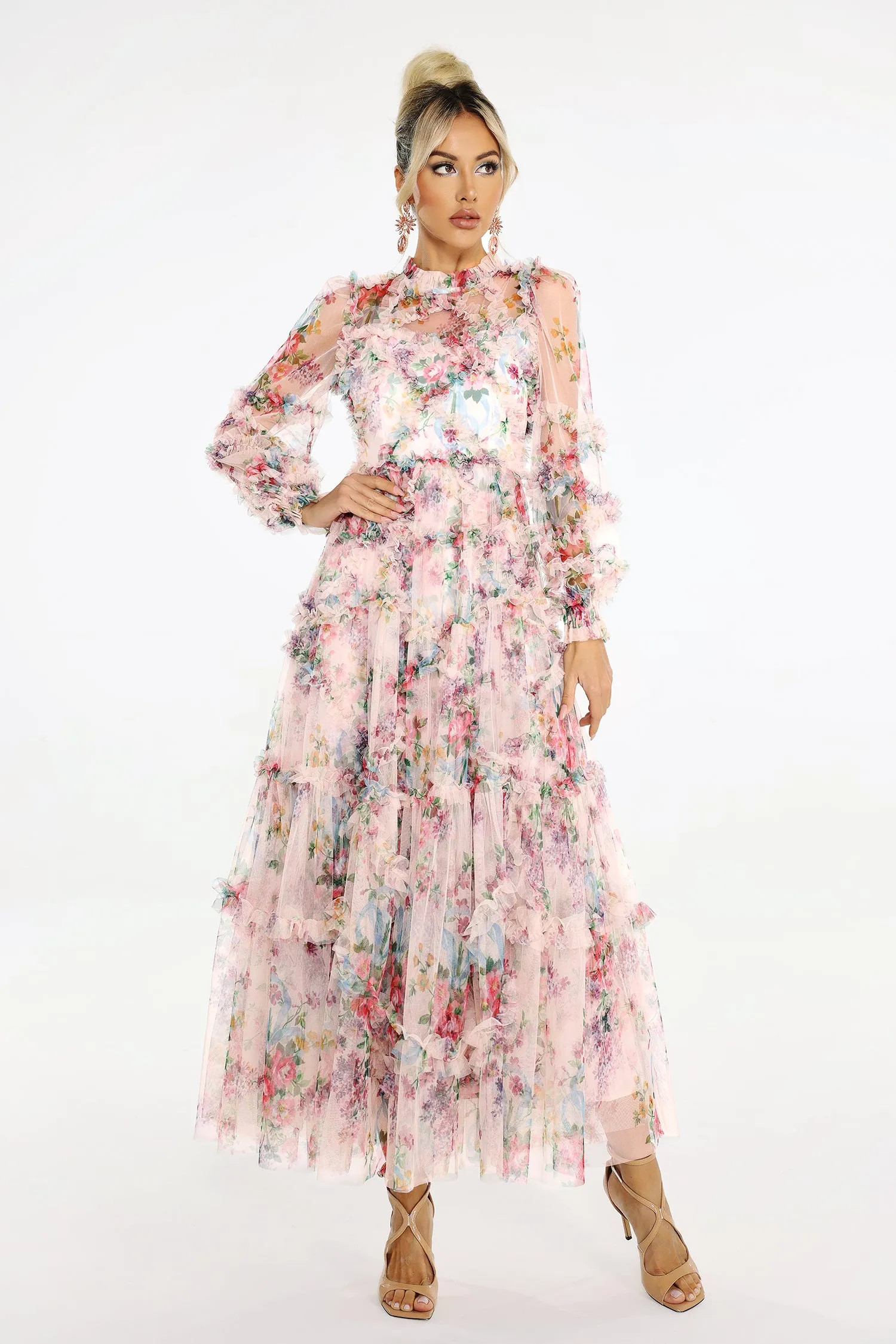 Winona Print Mesh Midi Dress | Bellabarnett Affiliate Marketing