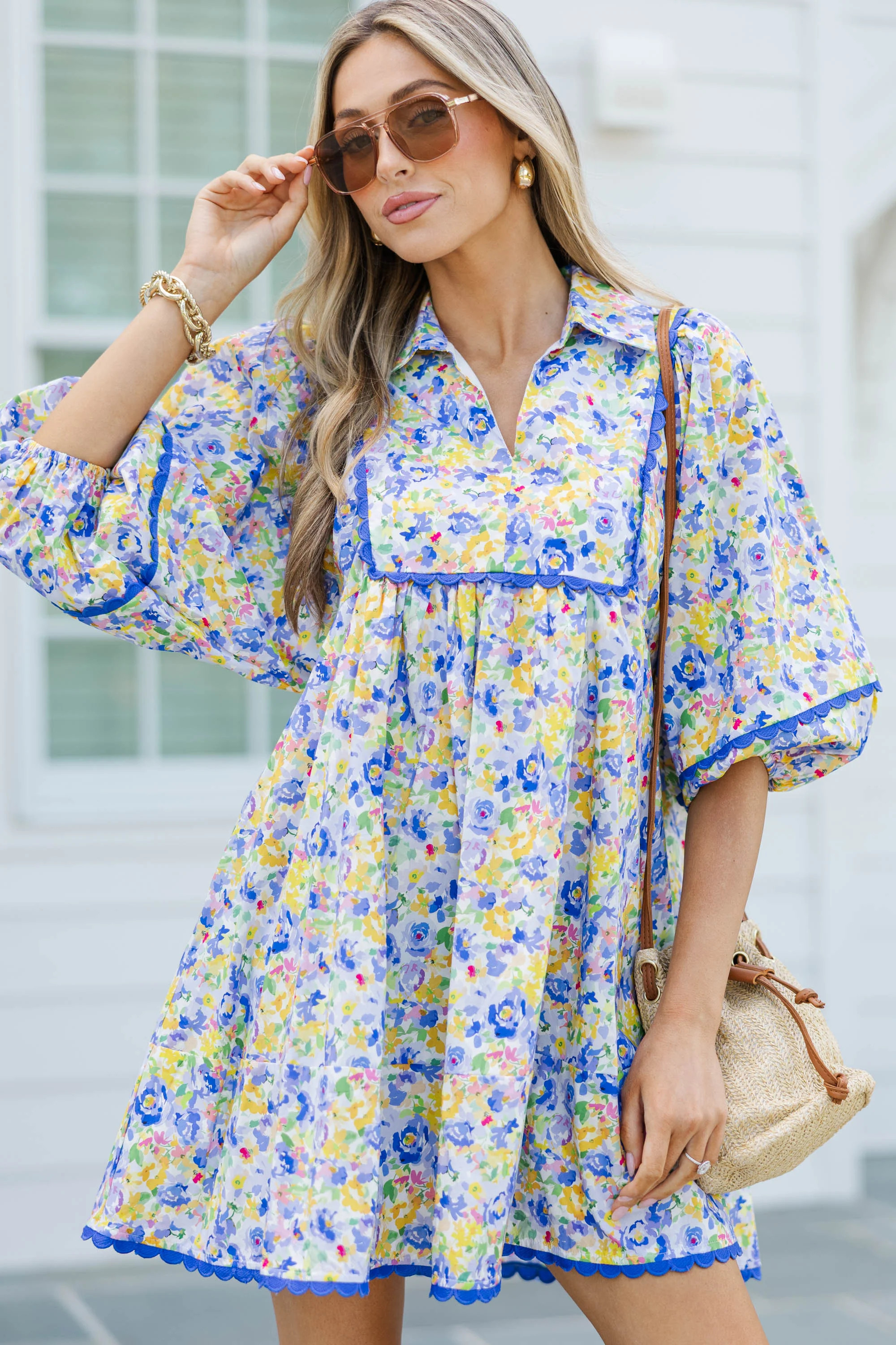 Gracefully Yours Blue Watercolor Dress | The Mint Julep Boutique