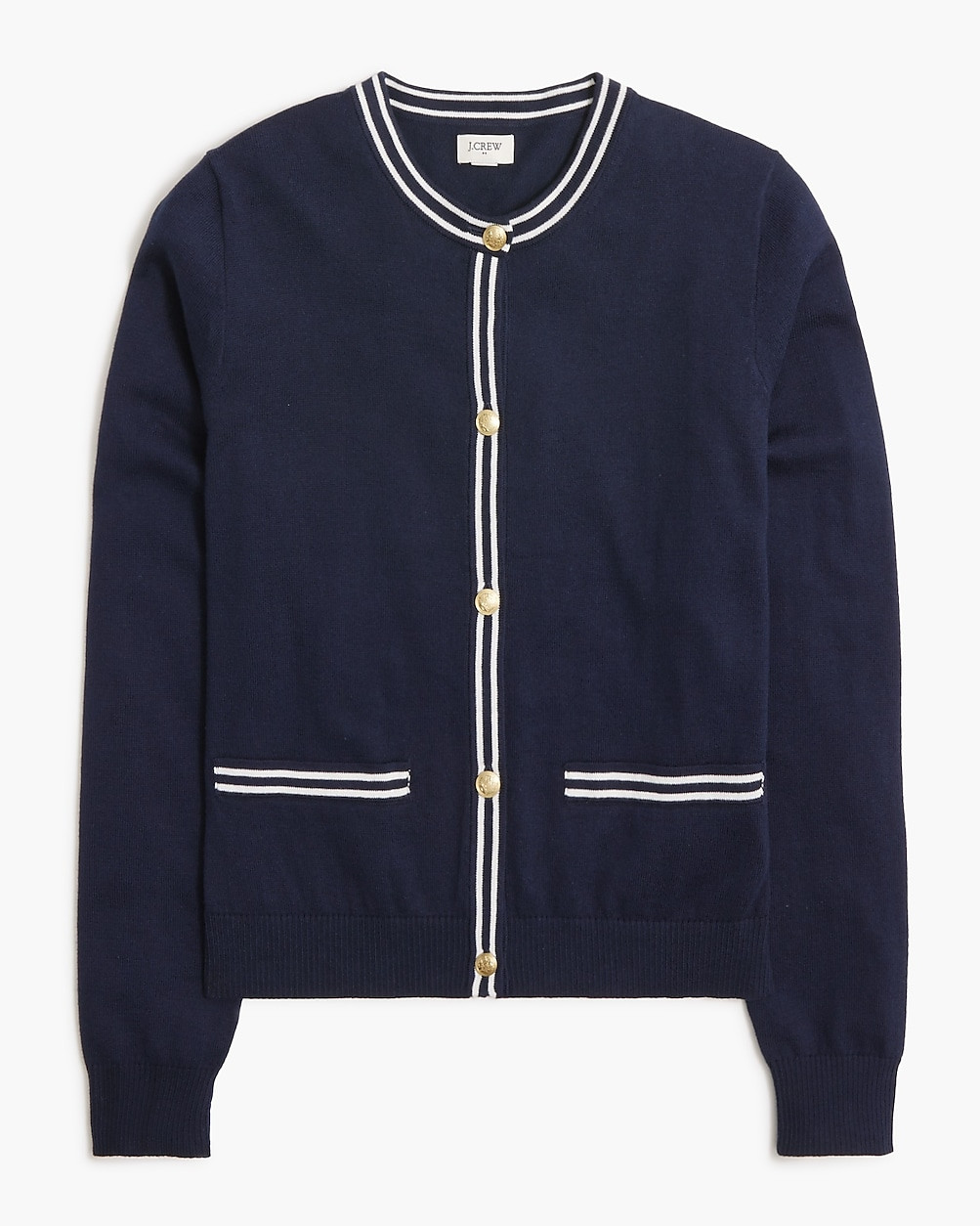 Contrast-trim cardigan sweater | J.Crew Factory