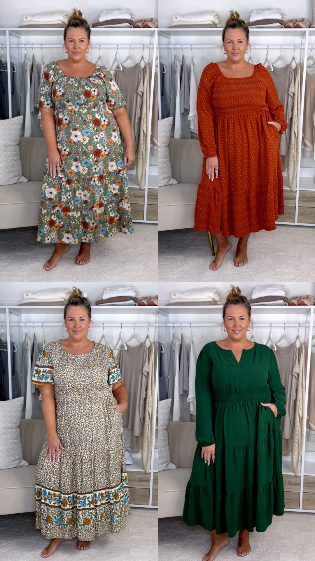 Amazon fall fashion! Wearing a 2X in everything! I’m wearing an 18W in the third dress and would size up. Plus size, outfit inspo, apron belly, fall fashion, mom life

#LTKActive #LTKMidsize #LTKSeasonal