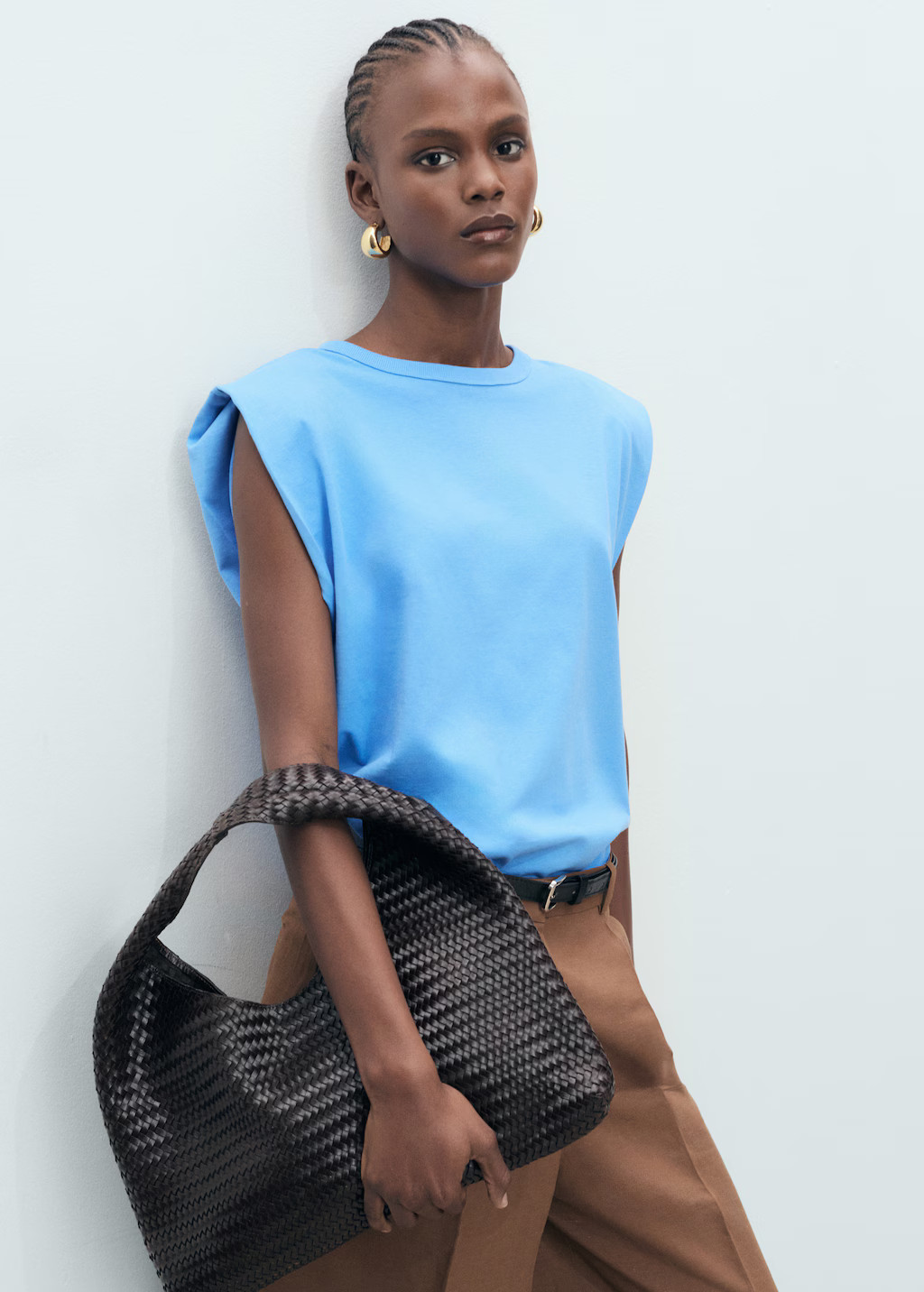 Short-sleeved t-shirt with shoulder pads - Women | MANGO USA | Mango (US/MX/AU)