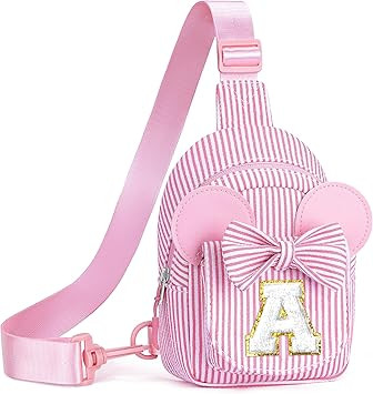 Easter Gifts for Kids Girls Toddlers, Easter Basket Stuffers, Initial Pink Sling Bag for Kid Girl... | Amazon (US)