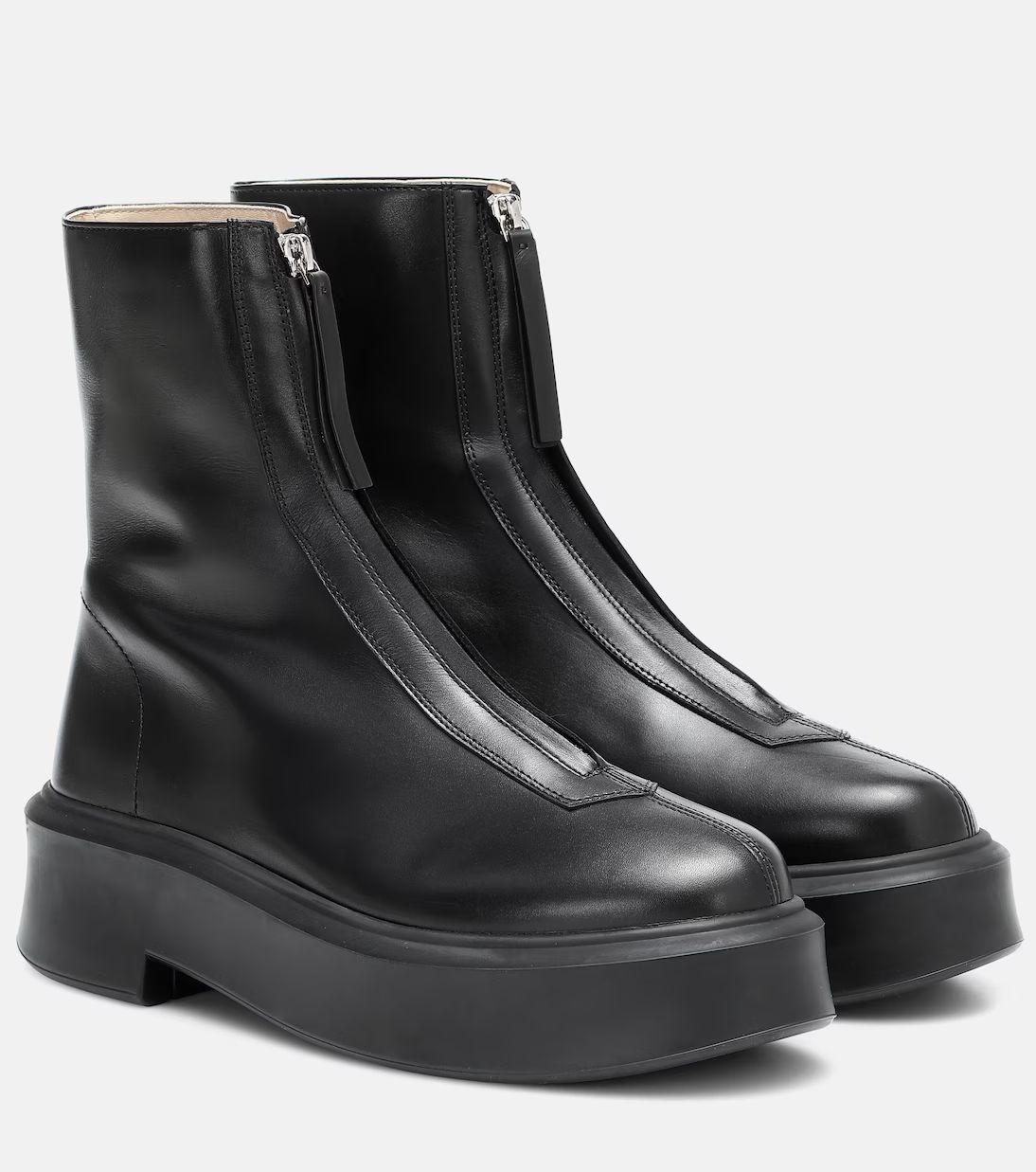 Zipped 1 leather ankle boots | Mytheresa (UK)
