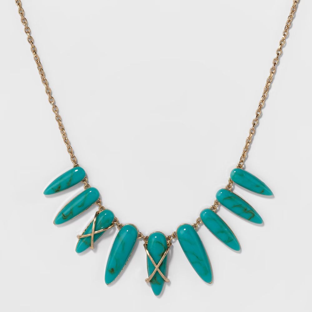 Sugarfix by BaubleBar Gemstone Statement Necklace - Turquoise, Girl's | Target