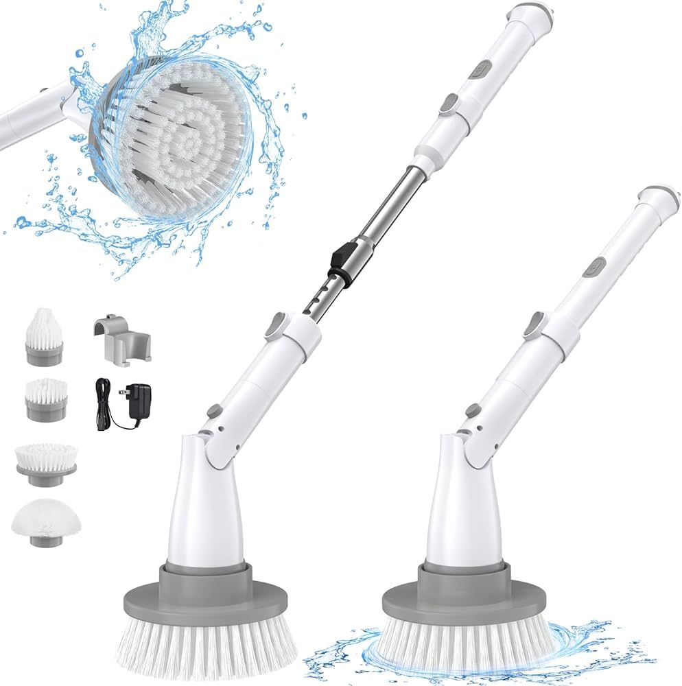 Sweepulire Electric Spin Scrubber, Electric Bathroom Scrubber with 2 Speeds, Adjustable Extension... | Amazon (US)