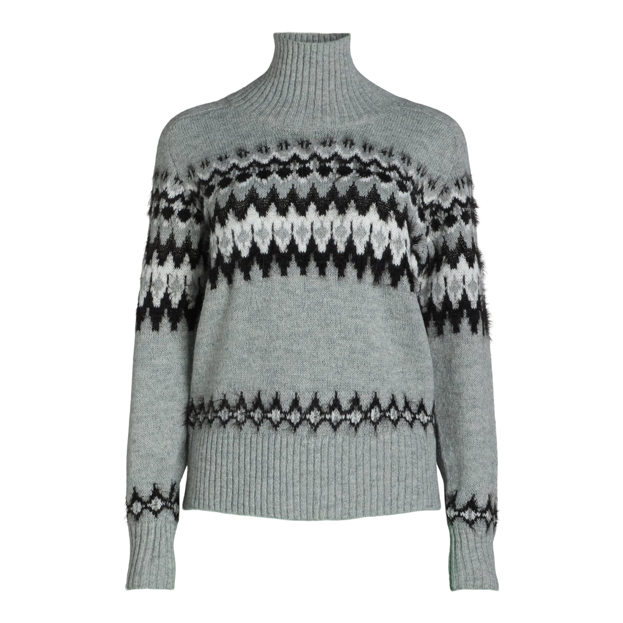 Free Assembly Women’s Fair Isle Turtleneck Sweater, Midweight, Sizes XS-XXXL | Walmart (US)
