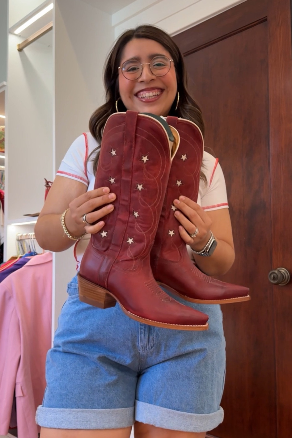 The cutest cowgirl boots!! Wearing my usual 7.5 and they fit my 16 inch calves perfectly!!❤️

#LTKMidsize #LTKStyleTip #LTKShoeCrush