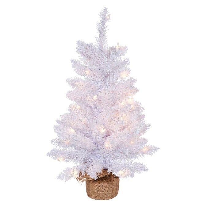 Holiday Living Pre-Lit Slim White Artificial Christmas Tree with 35 Constant White Clear Incandes... | Lowe's