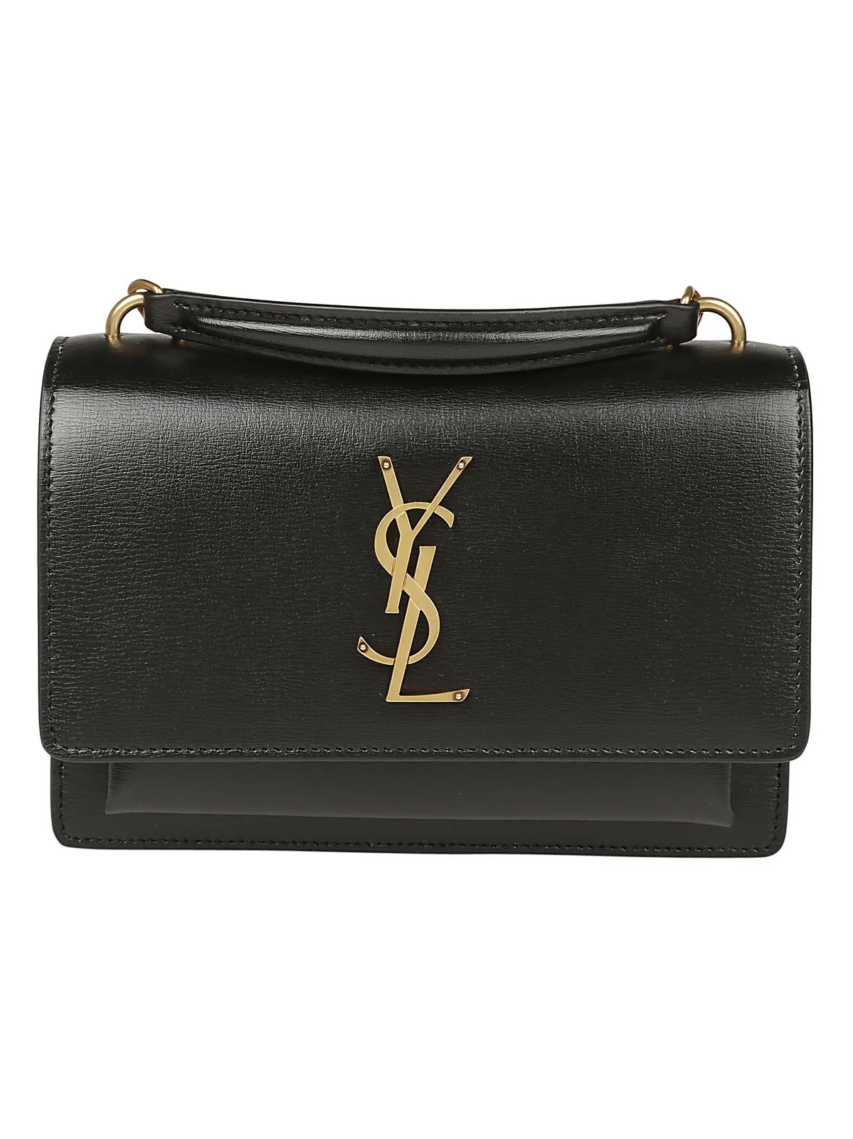 Saint Laurent Sunset Logo Plaque Shoulder Bag | Cettire Global