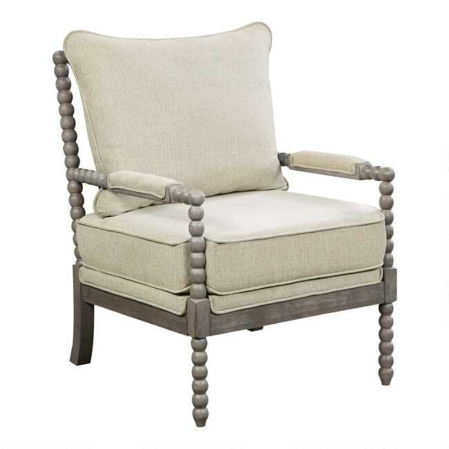 Brushed Gray Wood Bobbin Stamford Chair | World Market