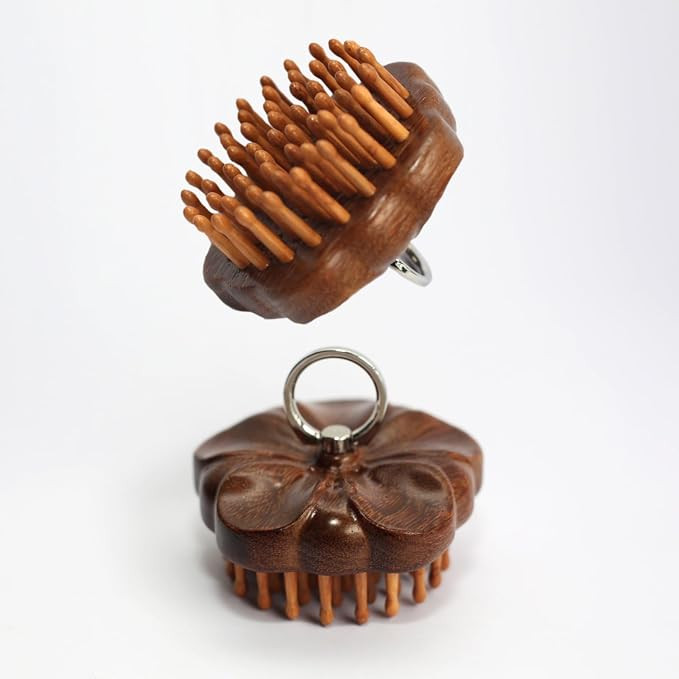 54teeth Bamboo Wood Hair Brush and Scalp Massage Comb - Fine Comb for Hair Growth | Amazon (US)
