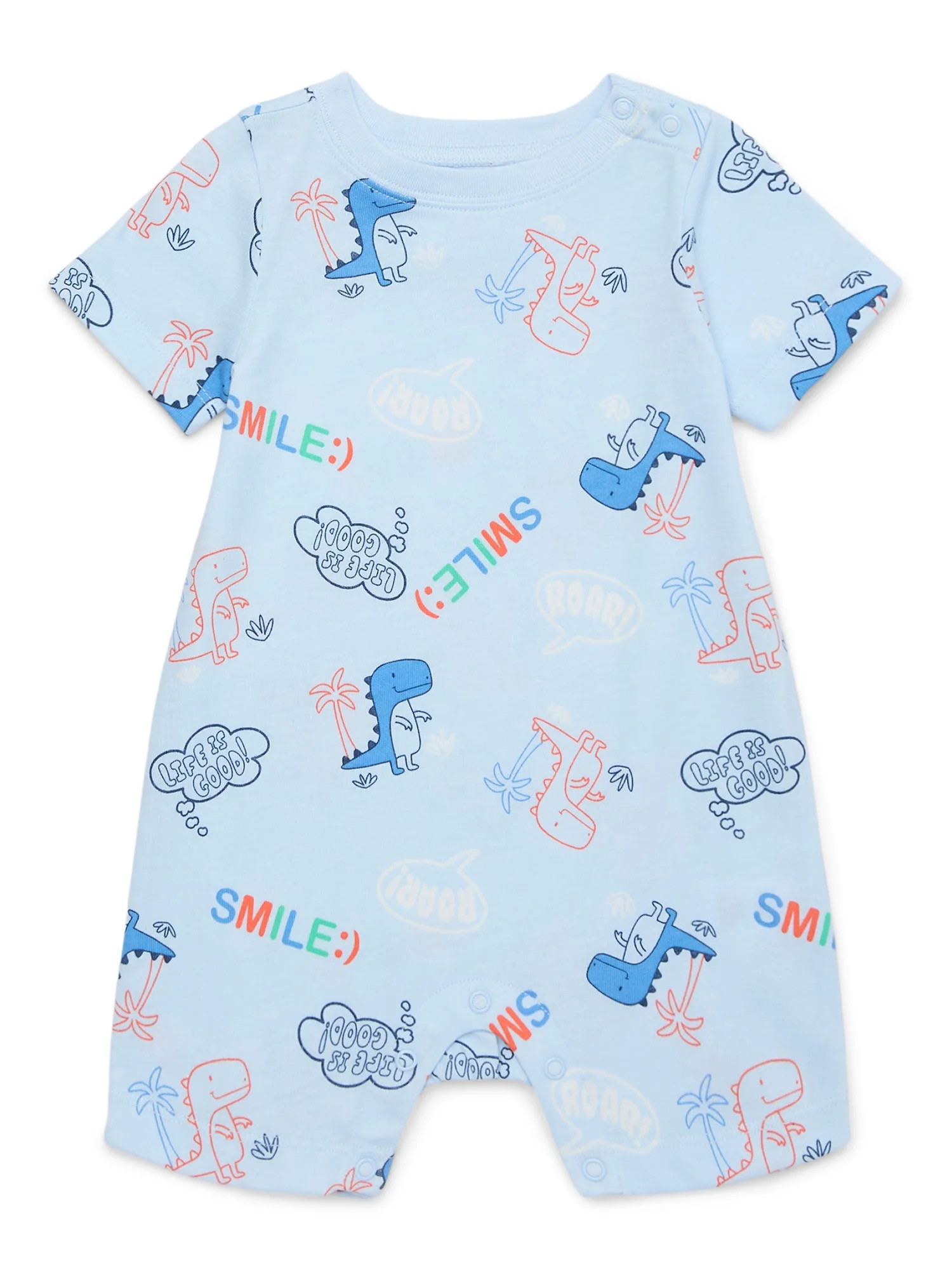 Garanimals Baby Boys Print Romper with Short Sleeves, Sizes 0M-24M | Walmart (US)