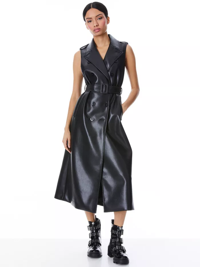 Miranda vegan leather midi dress curated on LTK