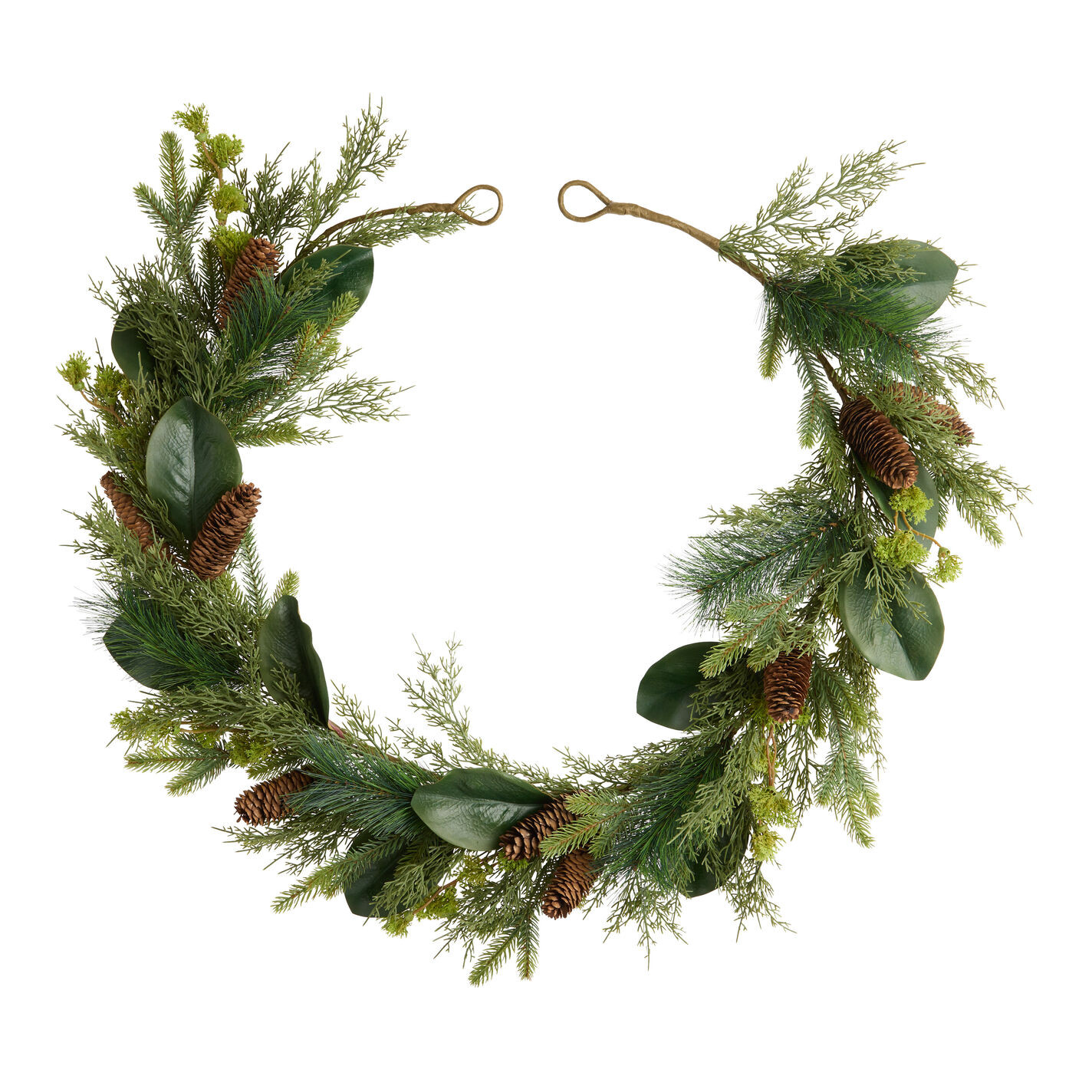 Green Faux Mossy Magnolia and Eucalyptus Garland | World Market