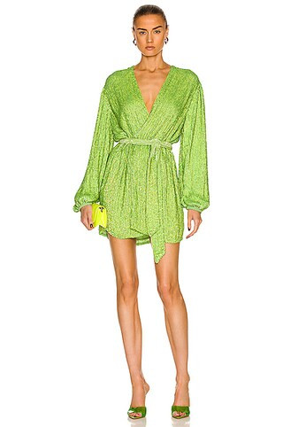 retrofete Gabrielle Robe Dress in Lime Green | FWRD | FWRD 