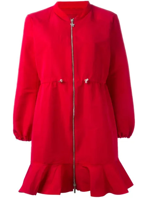 Moncler Gamme Rouge Logo Applique Zip Coat | FarFetch US