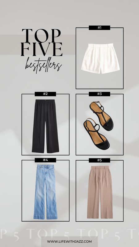 This week’s top 5 bestsellers: 

1. Abercrombie Sloane tailored shorts - my usual size is 25 
2. Madewell pull-on pants - I have a similar one from last year’s collection, this fabric has a nice finish to it 
3. Madewell the bev t-strap sandal - I love this as a minimal, summer sandal // comes with some padding making it comfortable, it is a little narrow - so I’d recommend only if you have narrow feet 
4. Jcrew denim trousers - available in 6 washes, a great wide leg jean for the office 
5. Abercrombie Harper tailored pants - similar to the Sloane tailored pants, but these have a much wider leg 

#LTKSeasonal