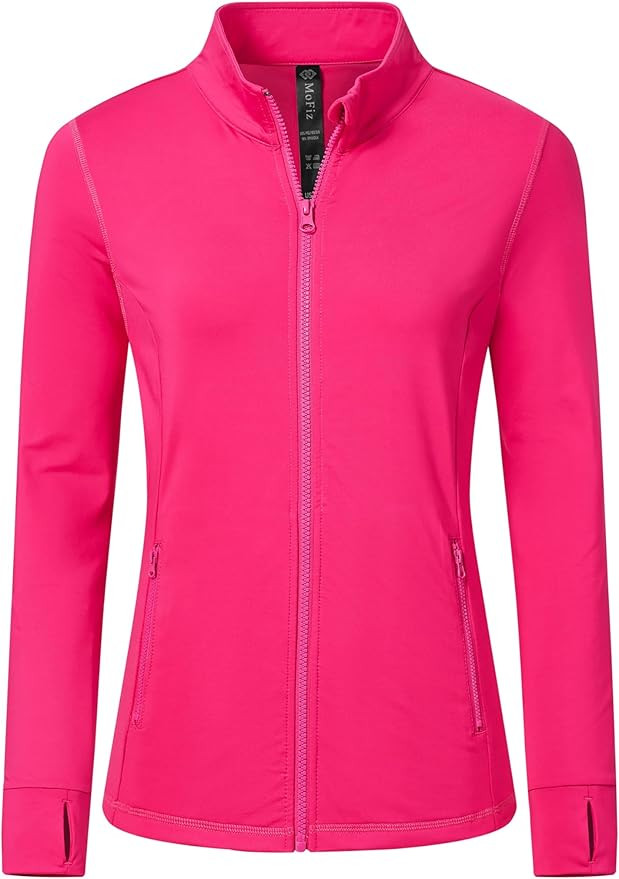 MoFiz Women's Full Zip Hiking Shirt Lightweight UPF 50+ Sun Protection Running Jacket Long Sleeve... | Amazon (US)