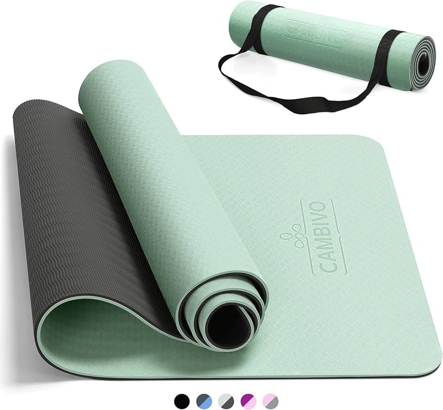 CAMBIVO Yoga Mat for Women Men Kids, 1/3 & 1/4 & 2/5 Inch Extra Thick Yoga Mat Non Slip, 72" x 24... | Amazon (US)
