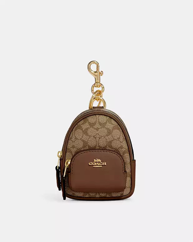 Mini Court Backpack Bag Charm In Signature Canvas | Coach Outlet US