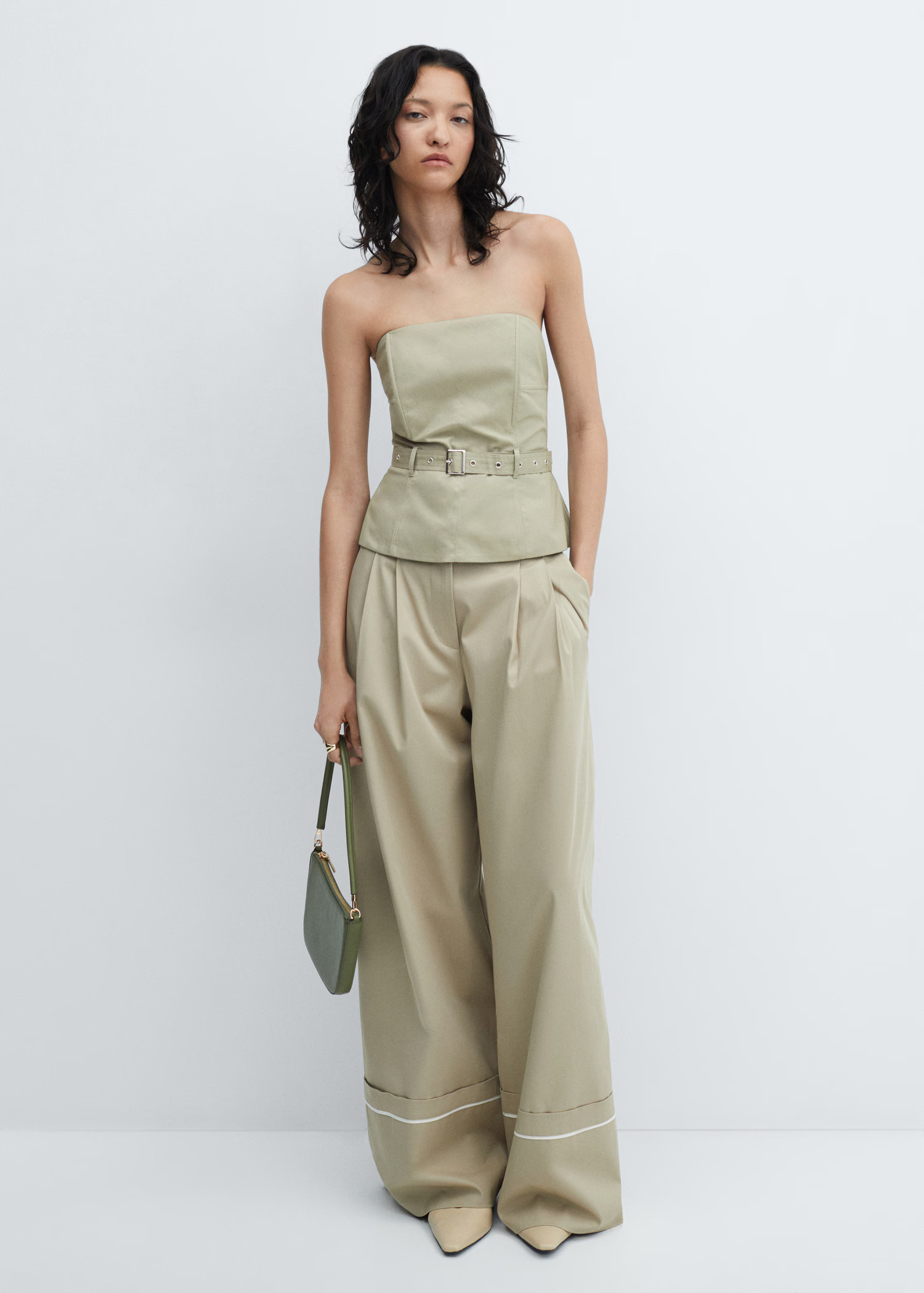 Strapless belted top - Woman | MANGO United Kingdom | MANGO (UK)