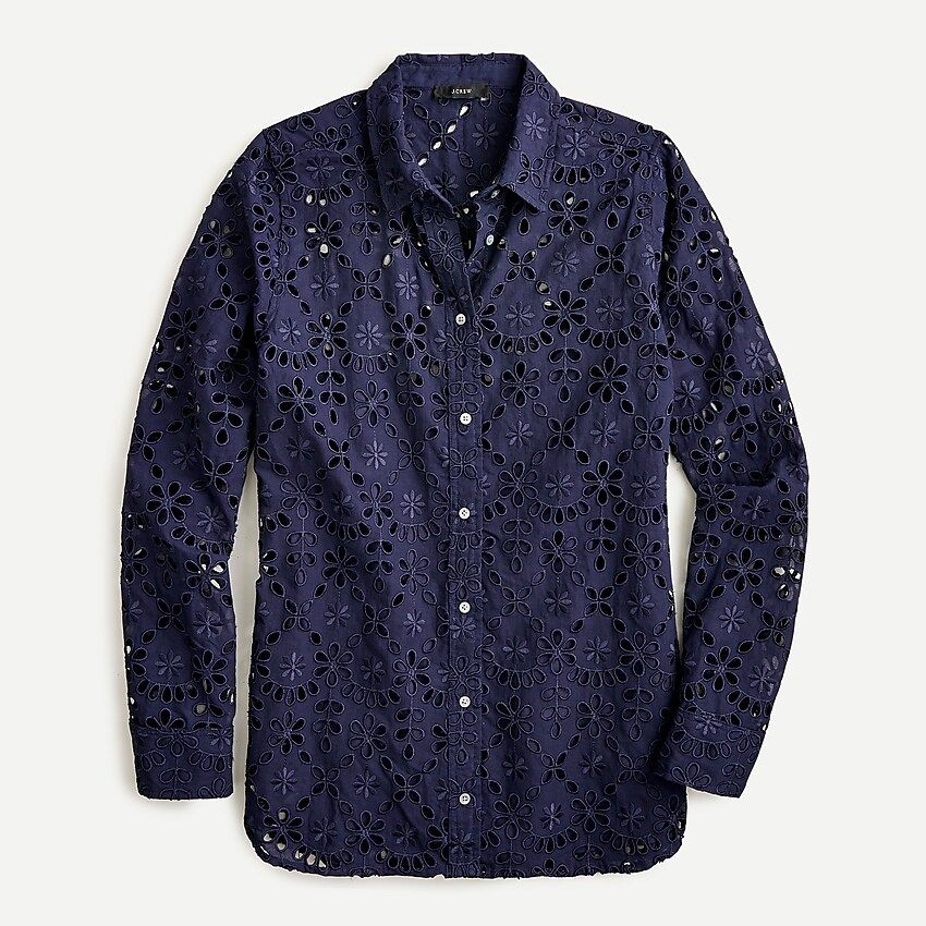 Button-up shirt in embroidered eyelet | J.Crew US