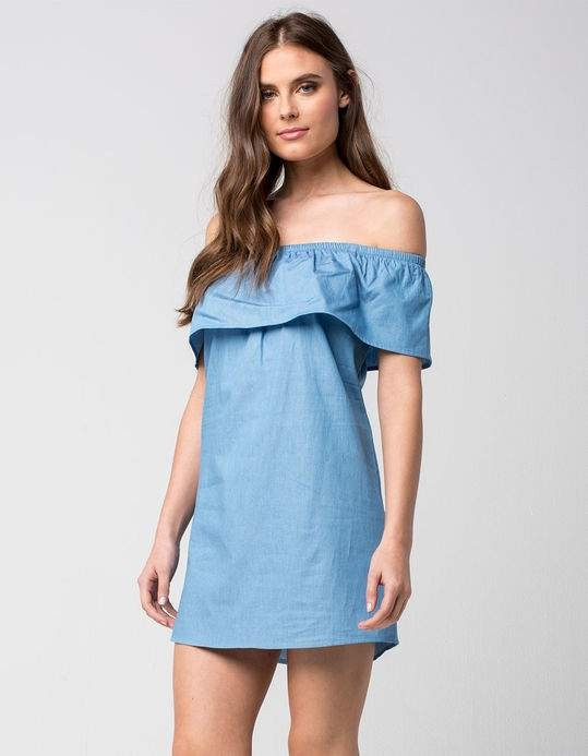 LOVE FIRE Off The Shoulder Chambray DressBeautiful & comfortable. | Tillys