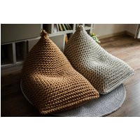 Beige Bean Bag Chair, Accent Chair For Living Room, Bedroom Lounge Housewarming Gift | Etsy (US)