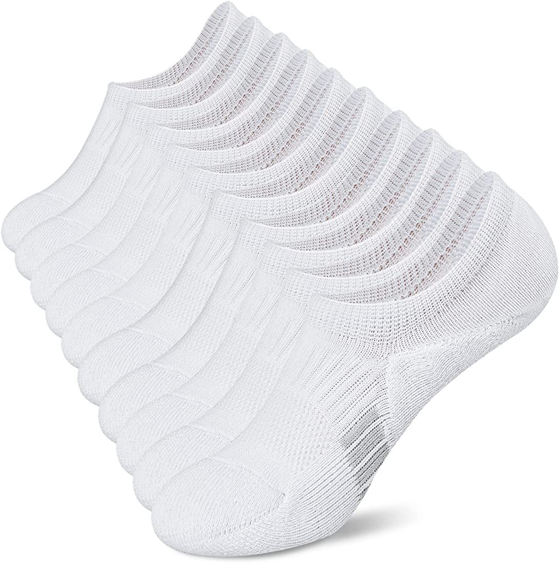 Amutost No Show Socks Womens Athletic cushion Ankle Footies Low Cut Socks 5-6 Pairs | Amazon (US)