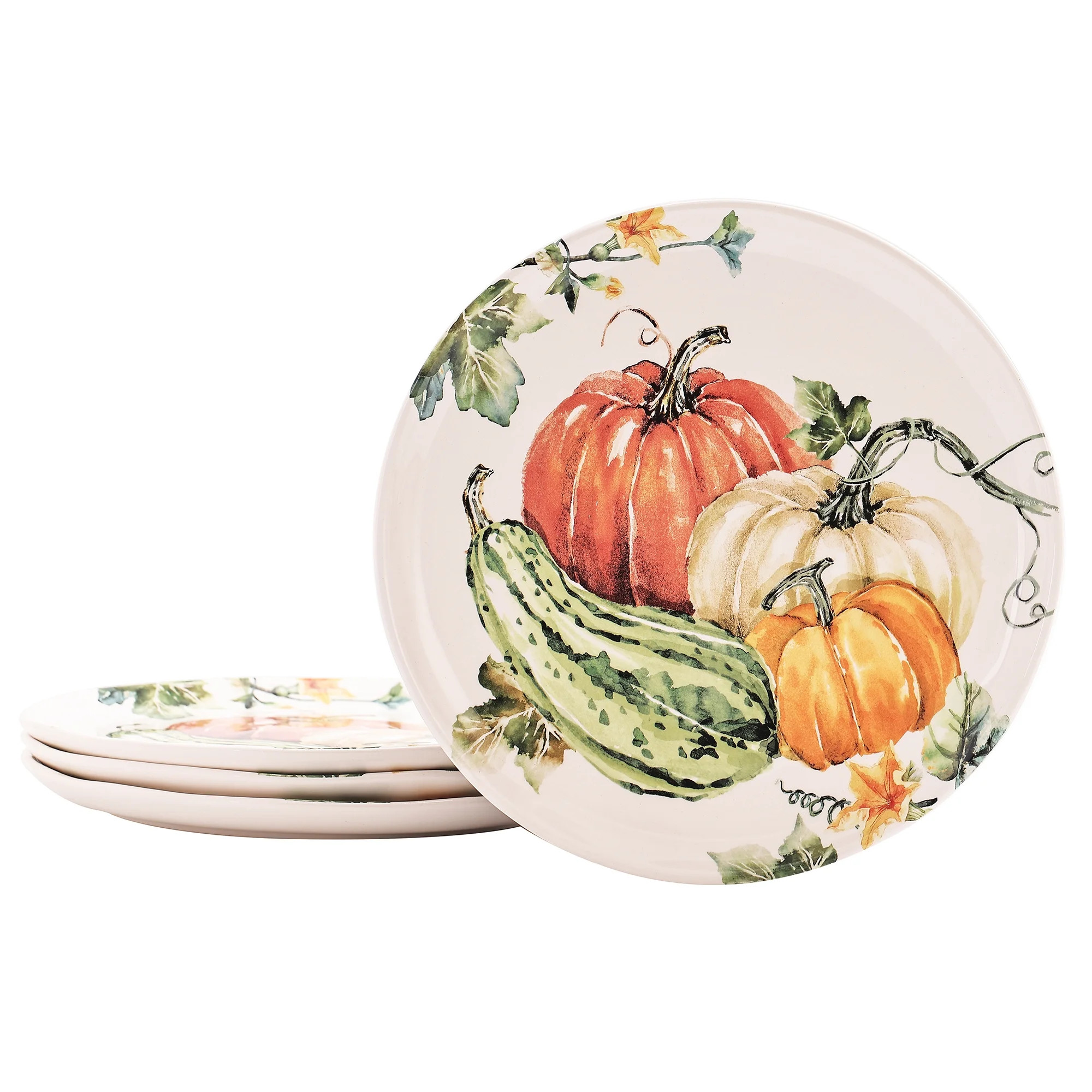 Bico Pumpkin Feast 11 inch Dinner Plates, Set of 4, for Pasta, Salad, Maincourse, Microwave & Dis... | Walmart (US)