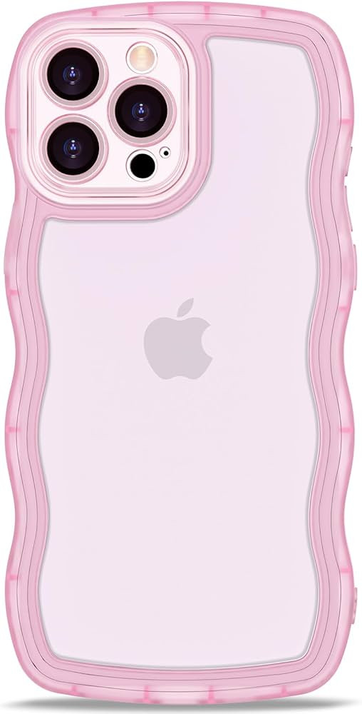 Anuck for iPhone 15 Pro Max Case Wavy Edge Clear Back Design, Anti-Slip Grip Cute Wave Curly Fram... | Amazon (US)
