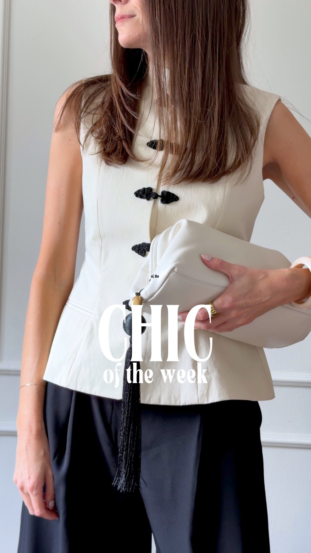 Size info:
Black trousers, S
White top, M
Cream waistcoat, XS

#LTKsummer #LTKstyletip #LTKshoes