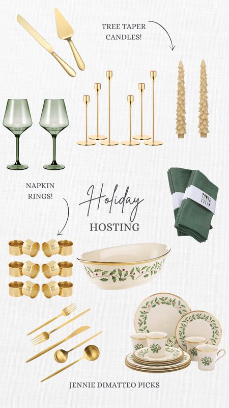Holiday hosting, dishes, Lenox, wine glasses, taper candles, candle sticks, napkins, napkins rings, utensils, Christmas 

#LTKhome #LTKHoliday #LTKSeasonal