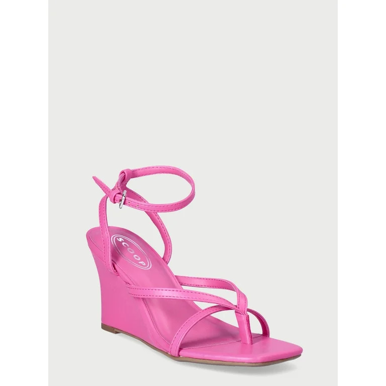 Scoop Women’s Angled Strappy Wedge Sandals | Walmart (US)