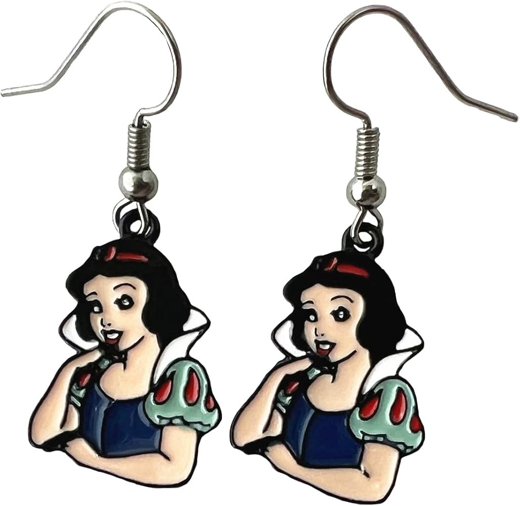 TV Movies Cartoon Cute Princess Zinc Alloy Metal Earrings Stud for Women | Amazon (US)