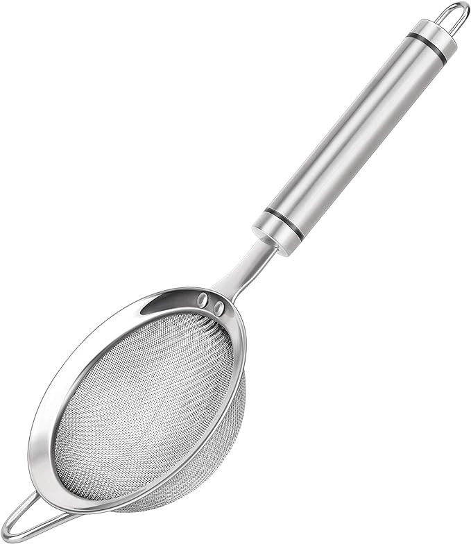 304 Stainless Steel Fine Mesh Strainers for Kitchen, Colander-Skimmer with Handle, Sieve Sifters ... | Amazon (US)