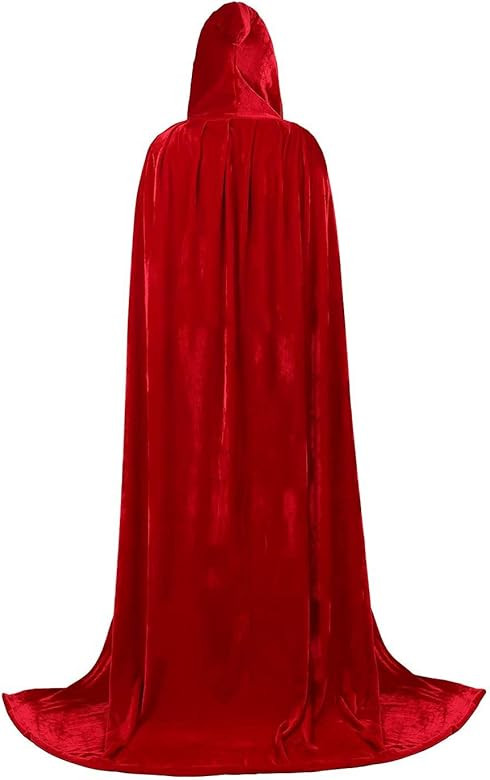 jutrisujo Cloak with Hood Cape Hooded Costumes Halloween Velvet Satin Party Masquerade Christmas | Amazon (US)